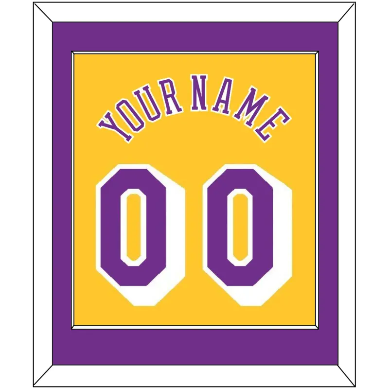 Los Angeles Name & Number - Home Yellow (1978-1997) - Single Mat 2