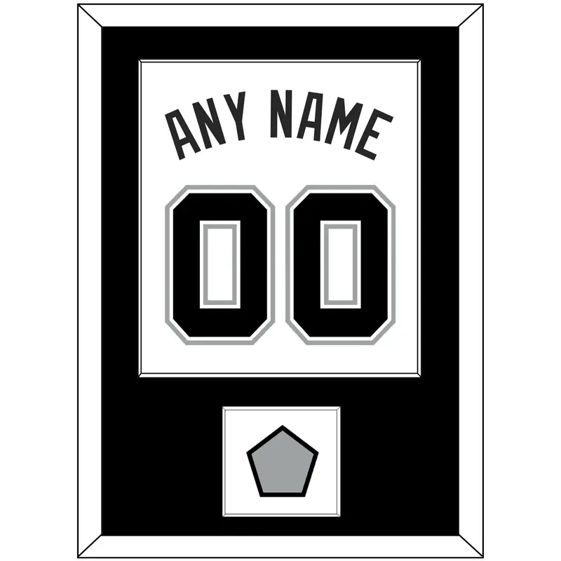 San Antonio Name & Numbers With Champions Patch - Home White (2002-2017) - Single Mat 1