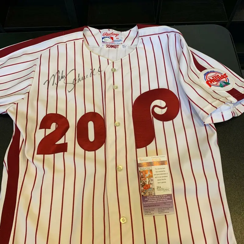 1990 Mike Schmidt Signed Philadelphia Phillies Authentic Game Model Jersey JSA