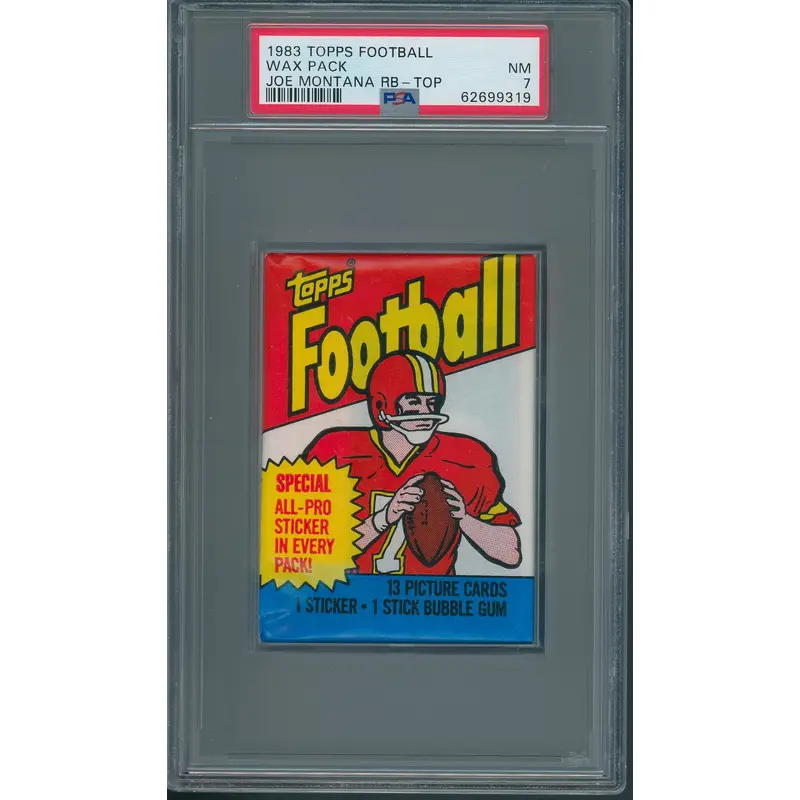 1983 Topps Football Unopened Wax Pack Montana RB Top PSA NM 7 *9319