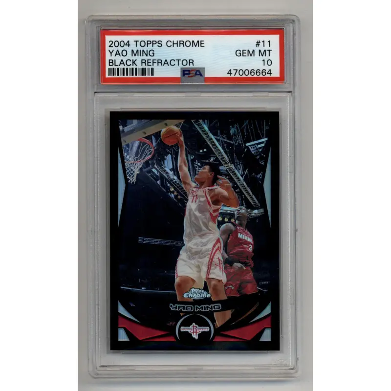 Yao Ming 2004-05 Topps Chrome Black Refractor #11 362/500 PSA 10 Gem Mint