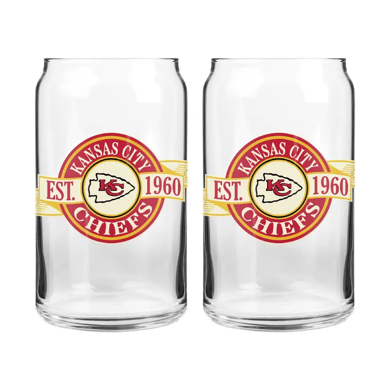 NFL Kansas City Chiefs 16 oz Can Glass Banner Design