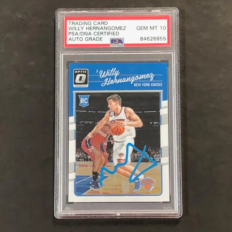 2016-17 Panini Optic #197 Willy Hernangomez Signed Card AUTO 10 PSA Slabbed RC Knicks