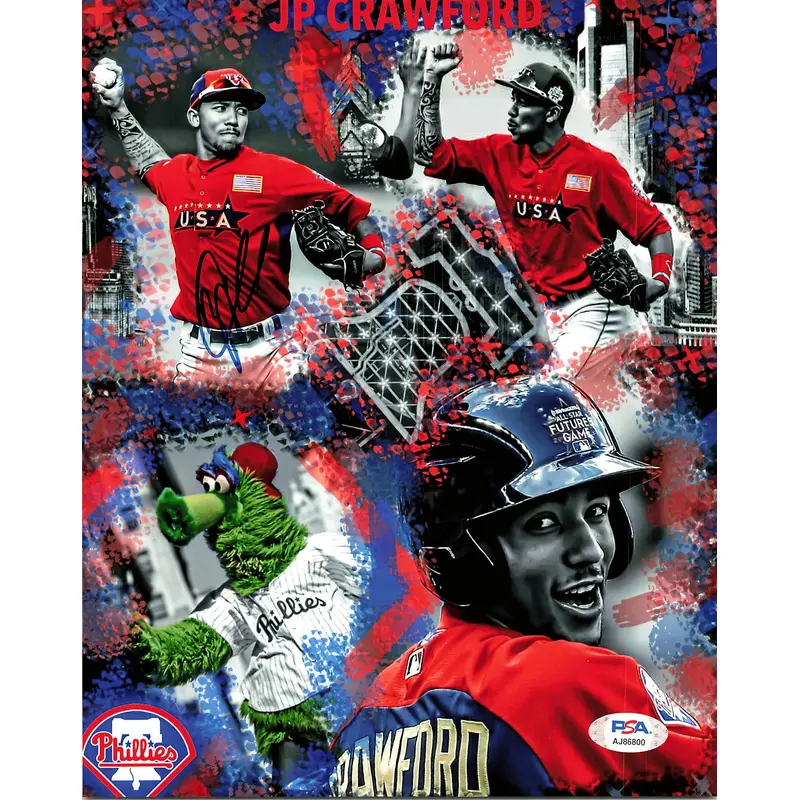 J.P. CRAWFORD signed 8x10 photo PSA/DNA Philadelphia Phillies Autographed