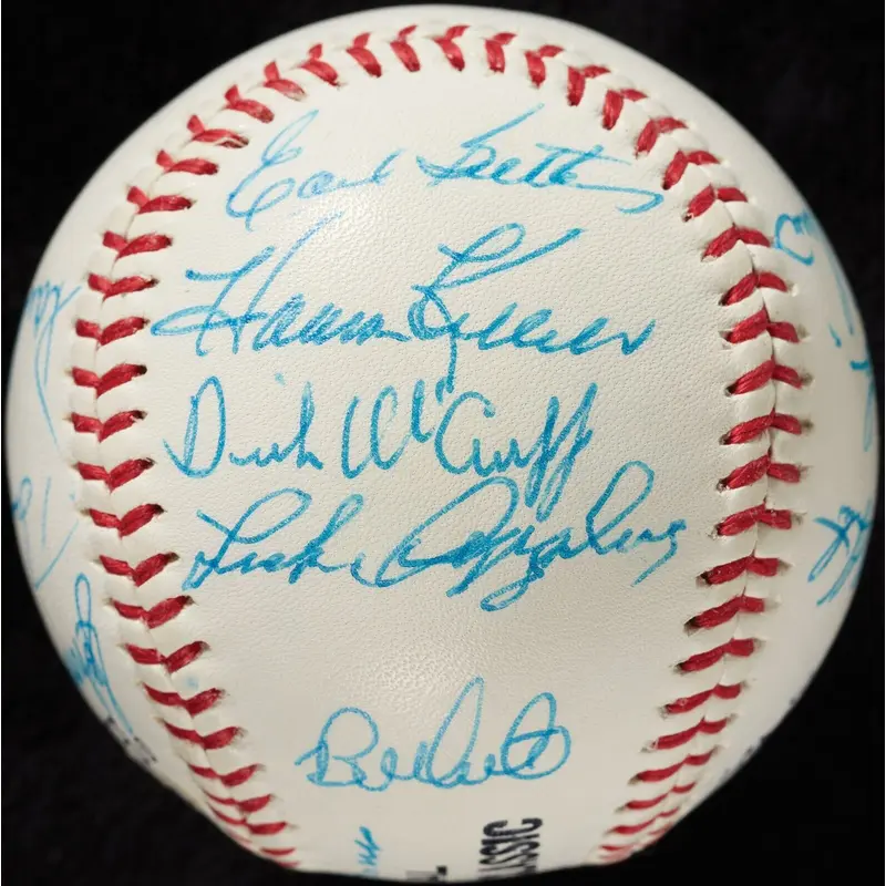 1980's Cracker Jack Old Timer's Classic HOF Multi Signed Baseball Beckett COA