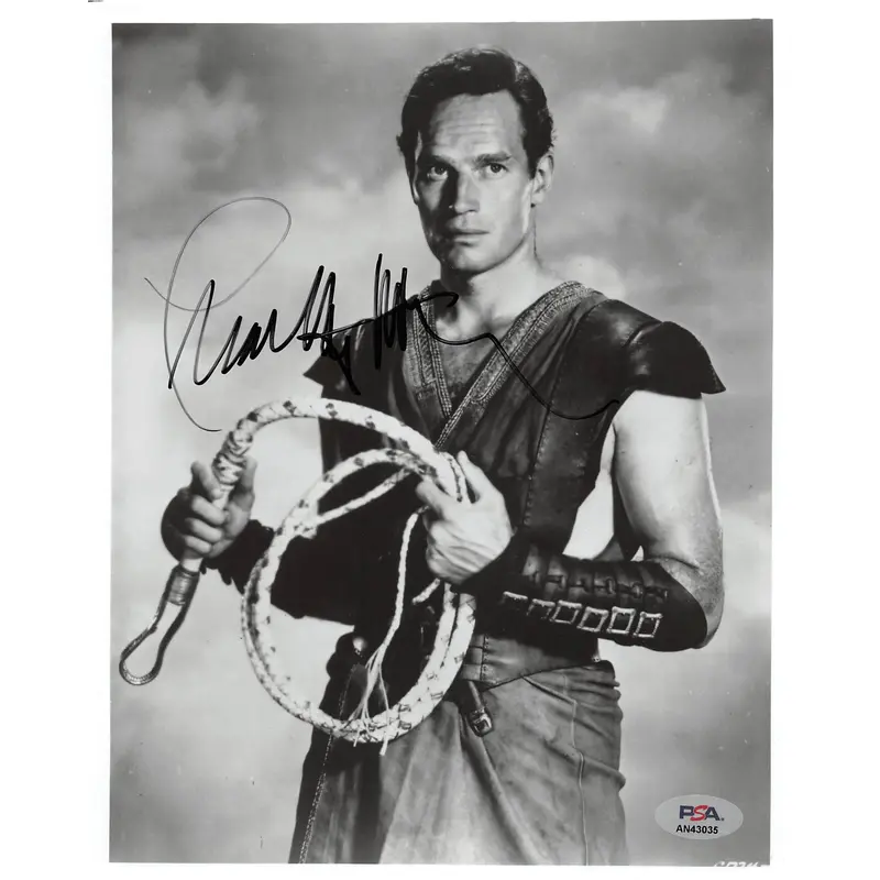 Charlton Heston Ben-Hur Authentic Signed 8x10 Photo Autographed PSA/DNA #AN43035