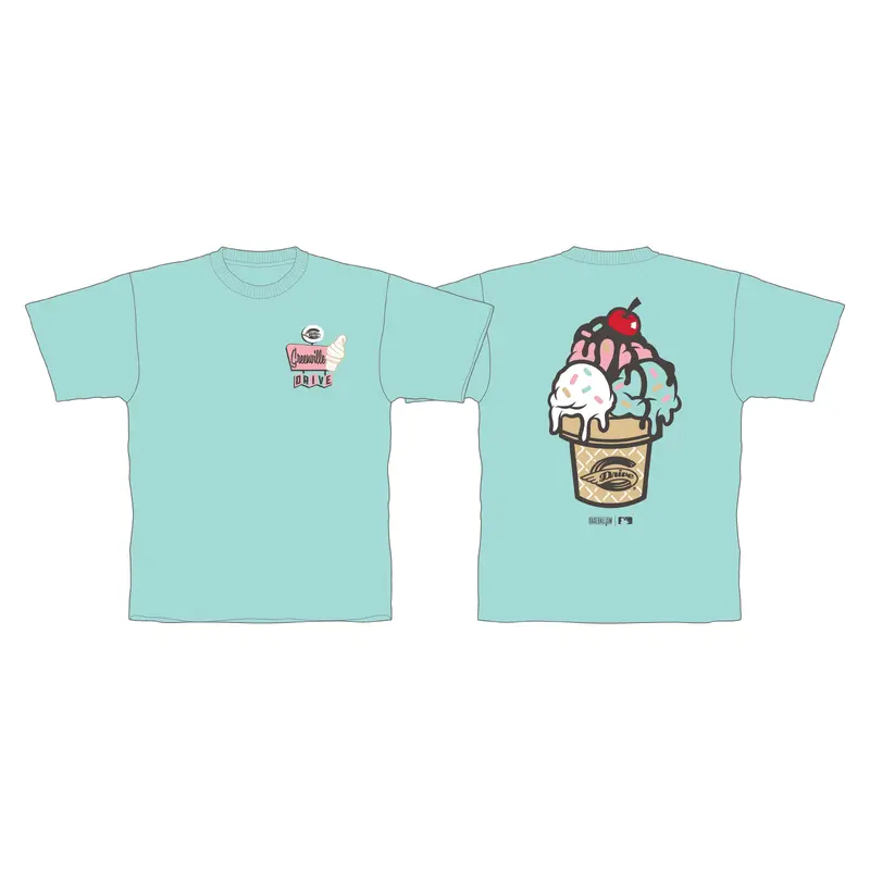 Greenville Drive Baseballism Youth Ice Cream T-Shirt