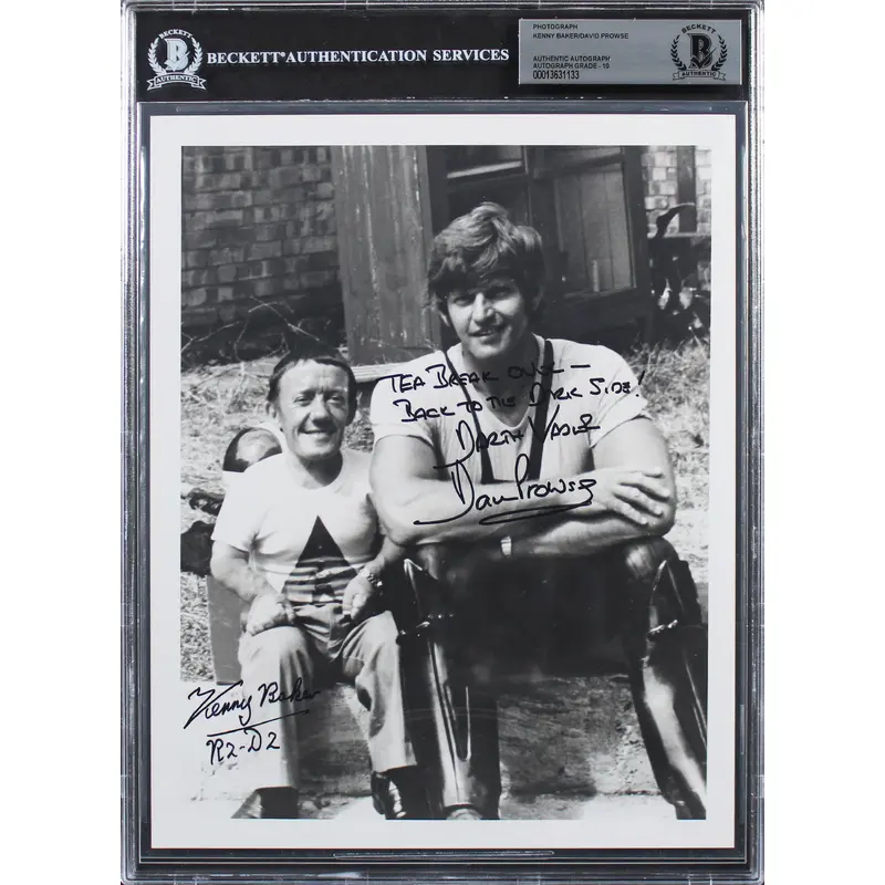 Kenny Baker & David Prowse Star Wars Signed 8x10 Photo Auto Grade 10 BAS Slabbed