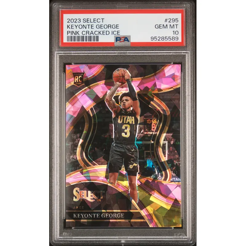 Keyonre George 2023 Panini Select #295 Pink Cracked Ice #37/99 PSA 10 Gem Mint