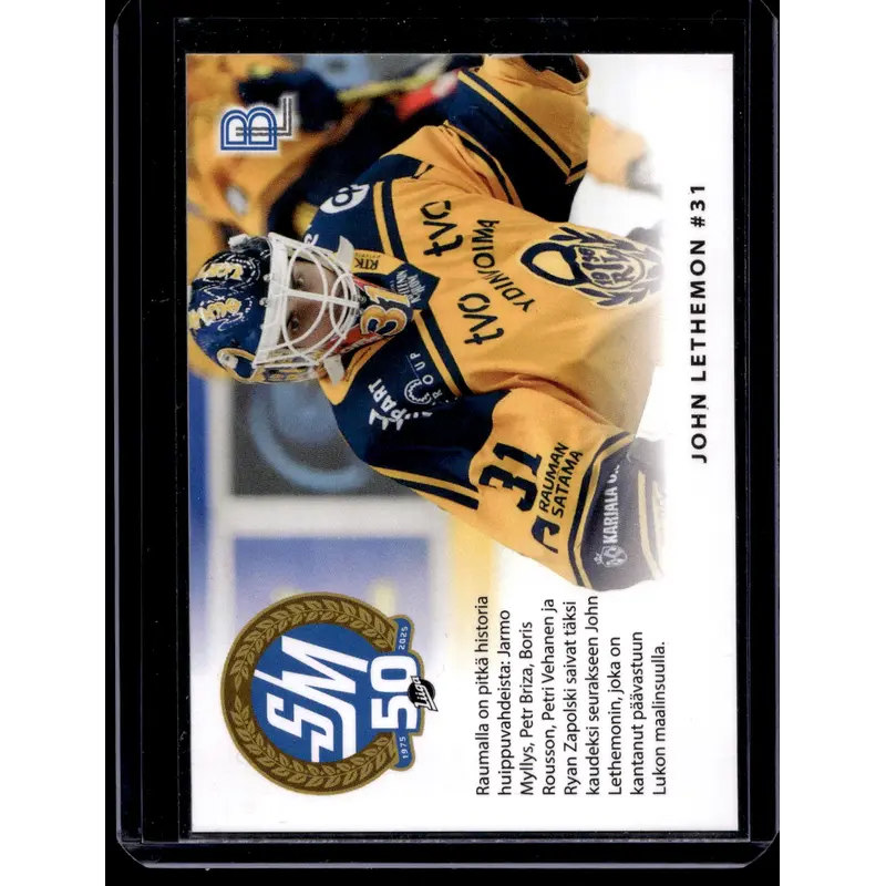 2024-25 Blueline Pelicans Team Set - Match Card - John Lethemon #1