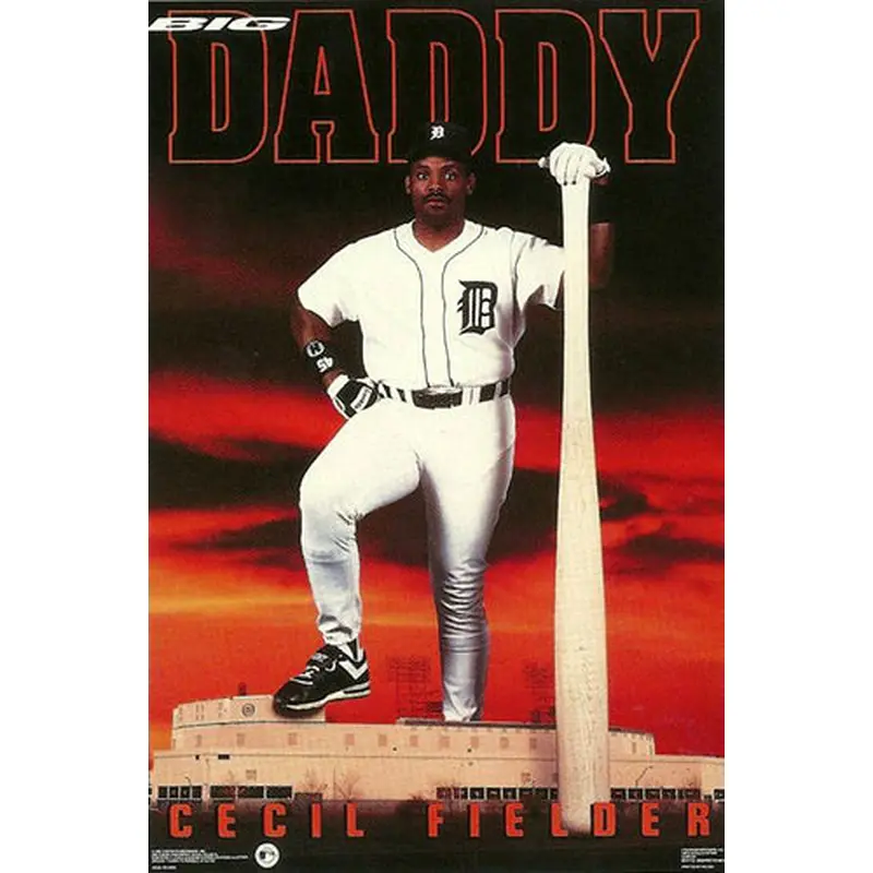 Cecil Fielder "Big Daddy" Detroit Tigers Vintage Original 23x35 Poster - Costacos 1992