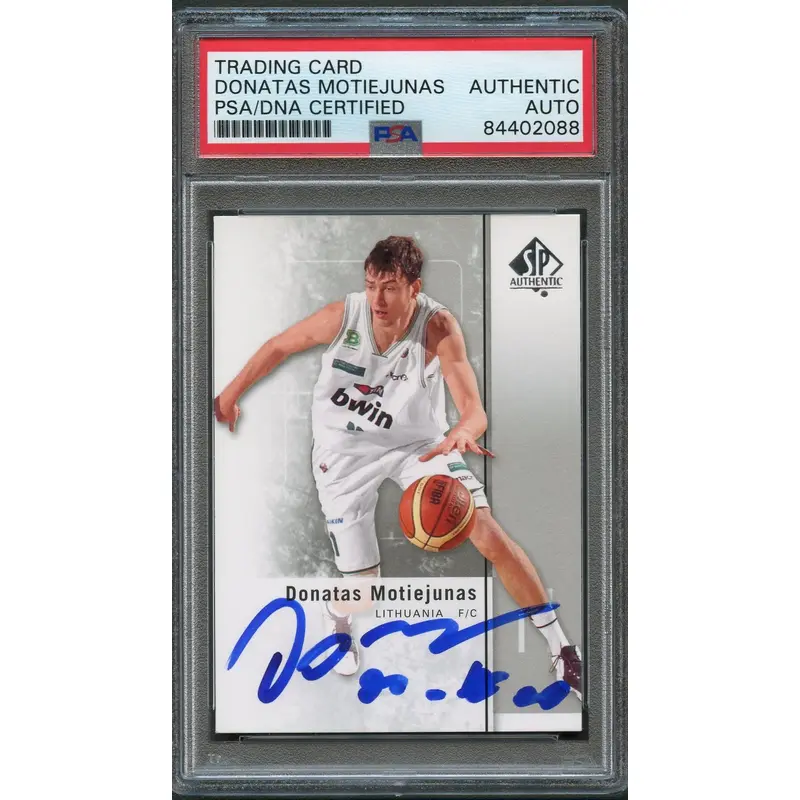 2011-12 SP Authentic #40 Donatas Motiejunas Signed Card AUTO PSA Slabbed Rockets