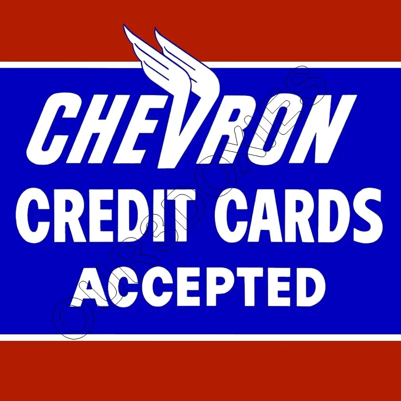 Chevron Credit Cards Store Counter Standup Sign - 3017