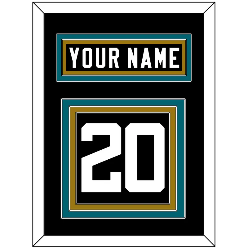 Jacksonville Nameplate & Number (Back) - Alternate Black - Triple Mat 2