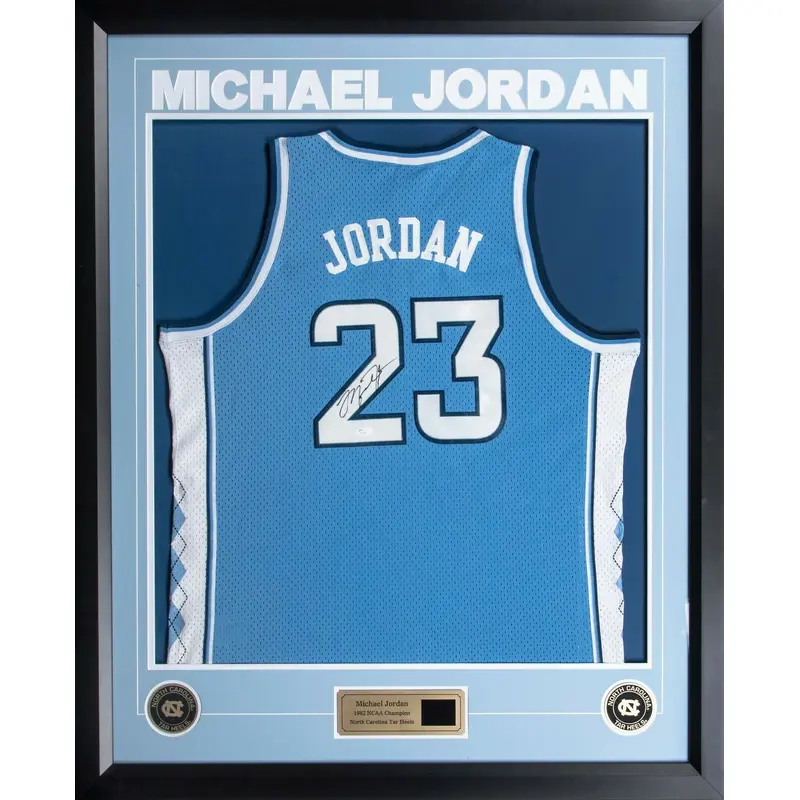 Michael Jordan Signed North Carolina Tar Heels Jersey Custom Framed With JSA COA