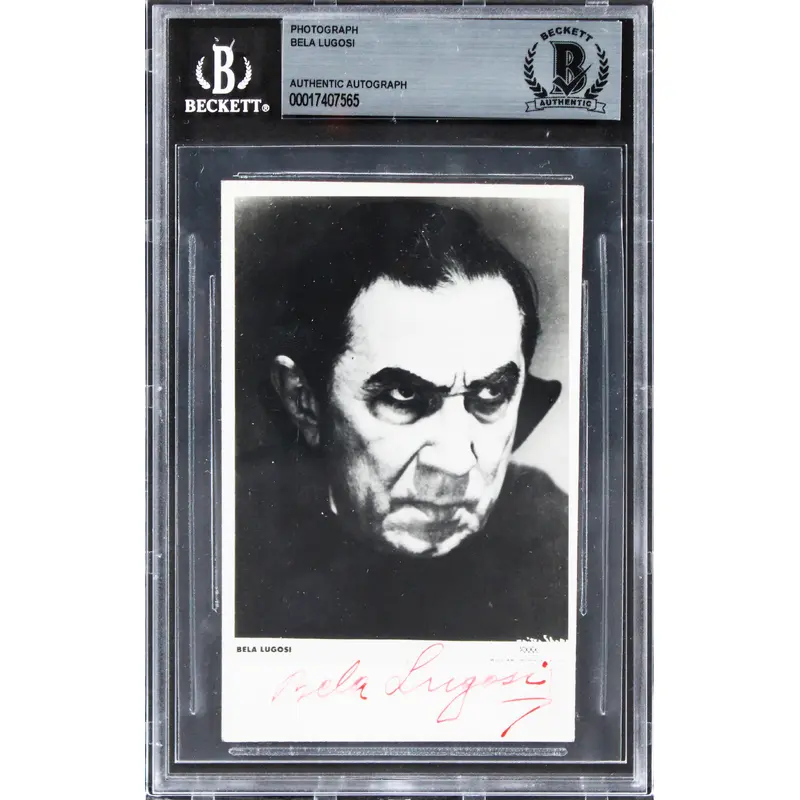 Bela Lugosi Dracula Authentic Signed Black & White 3.25x5 Photo BAS Slabbed