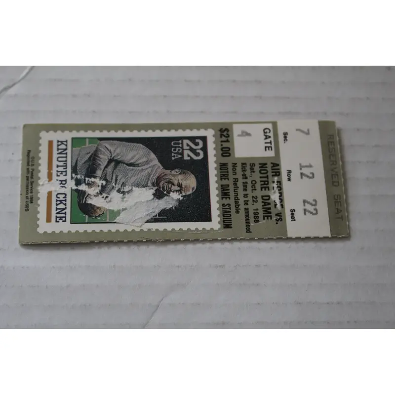 1988 Air Force vs Notre Dame Football Ticket Stub
