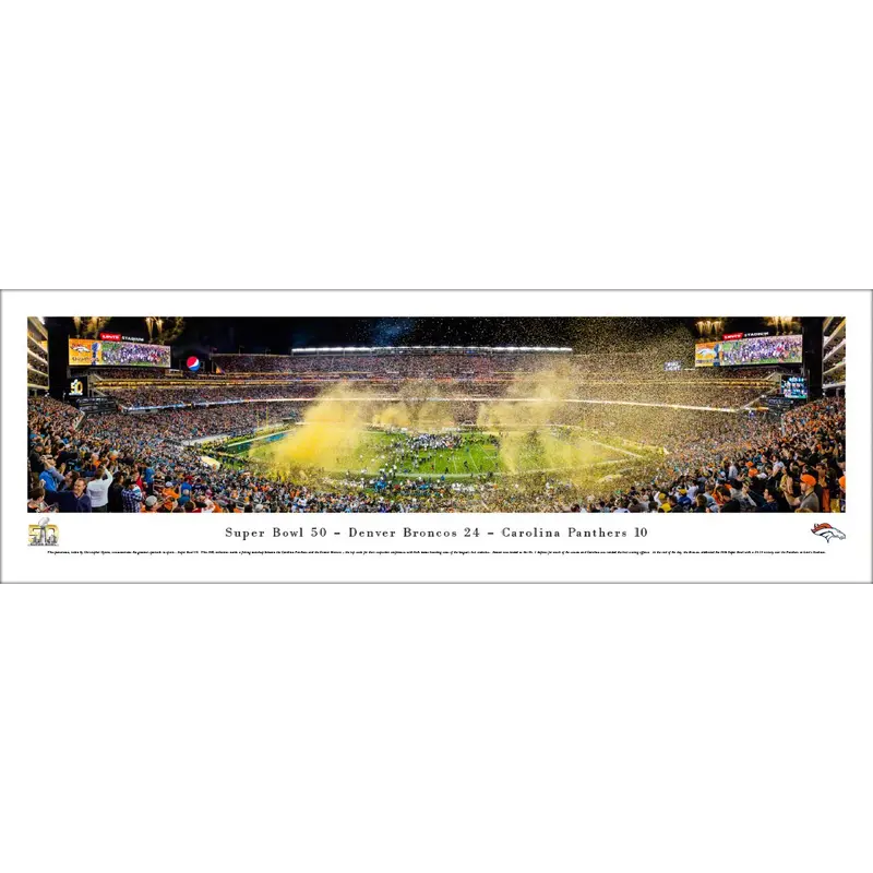 Denver Broncos Super Bowl 50 Champions Panoramic Poster Print - Blakeway 2016