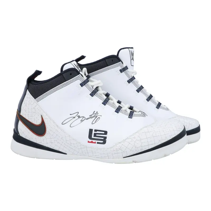 LeBron James 2008 Olympics "Redeem Team" Game Used Signed Sneakers Photo Matched