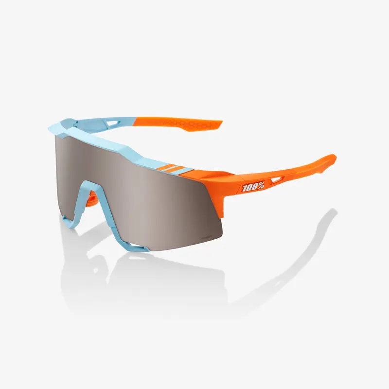 2025 100% Speedcraft Soft Tact Two Tone Sunglasses - Hiper Silver Mirror Lens - X-Small