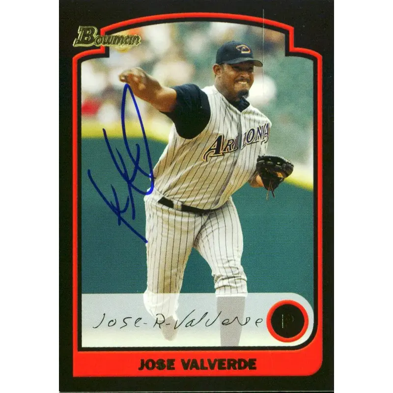 D-Backs Jose Valverde Authentic Signed Card 2003 Bowman RC #BDP16 w/ COA