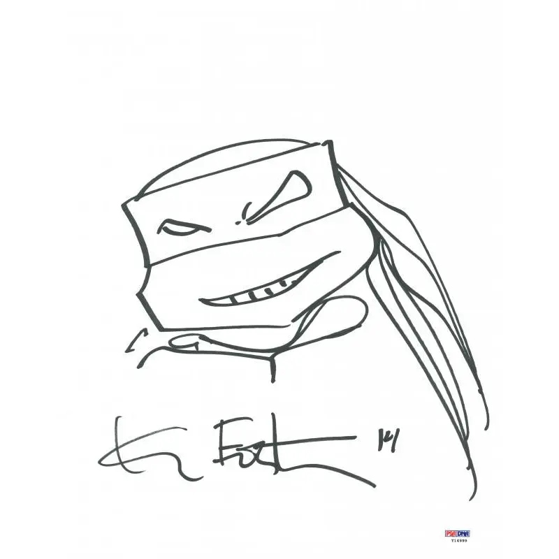 Kevin Eastman Authentic Signed 11X14 Ninja Turtles Sketch PSA/DNA #Y14999
