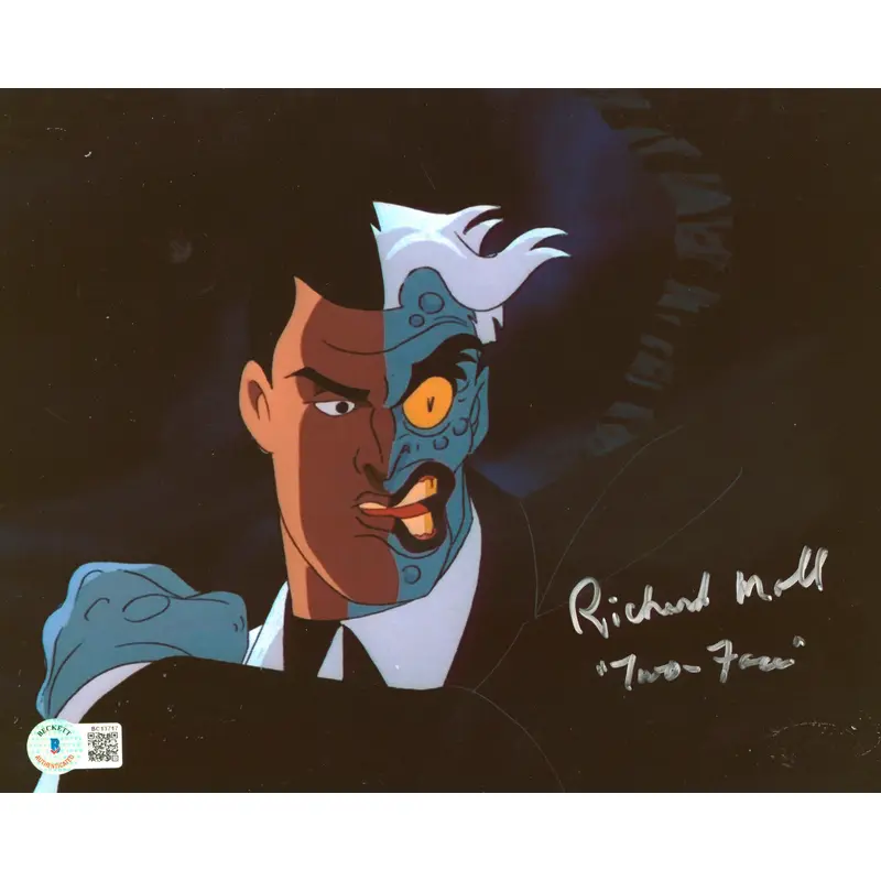 Richard Moll Batman Animated Series "Two Face" Signed 8x10 Photo BAS #BC13717