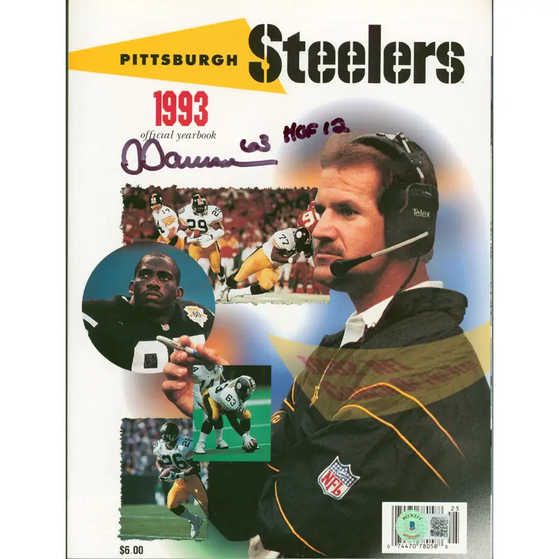 Steelers Dermontti Dawson HOF 12 Signed 1993 Official Yearbook BAS Wit #WQ32373