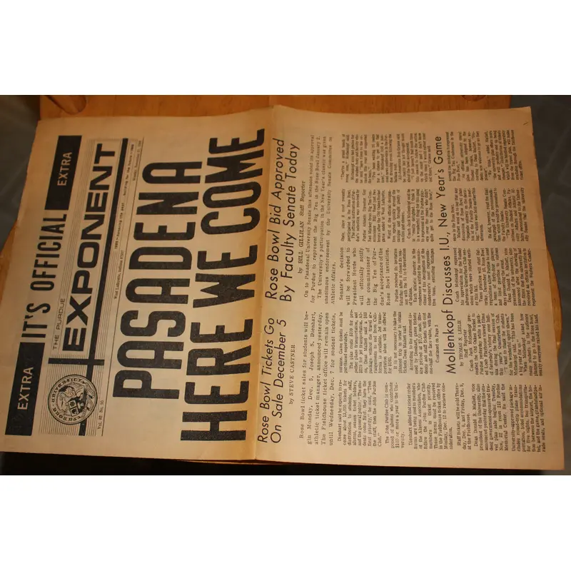 (3) 1966 Purdue University Football Rose Bowl Related Newspapers
