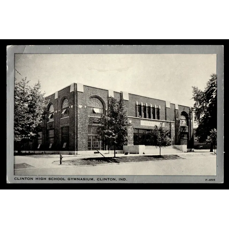 Vintage Clinton, Indiana High School Gymnasium Postcard