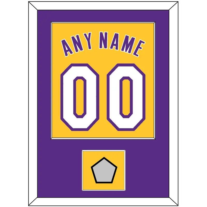 Los Angeles Name & Number With Trophy Patch - Home Yellow (1999-2018) - Single Mat 2