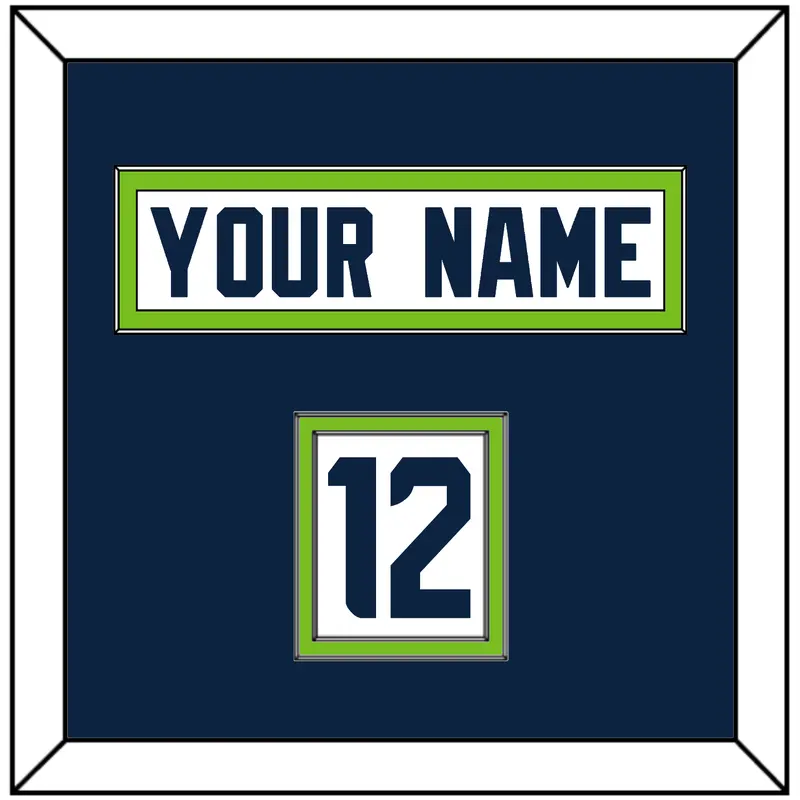 Seattle Nameplate & Number (Shoulder) - Road White - Double Mat 2