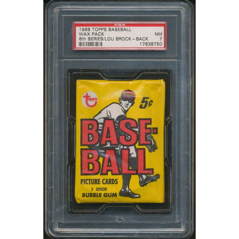 1968 Topps Baseball Unopened Series 6 Wax Pack PSA 7