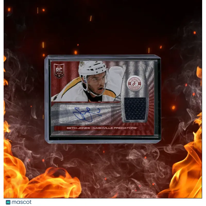 2013-14 Panini Totally Certified Seth Jones Platinum Red Jersey Rookie Auto