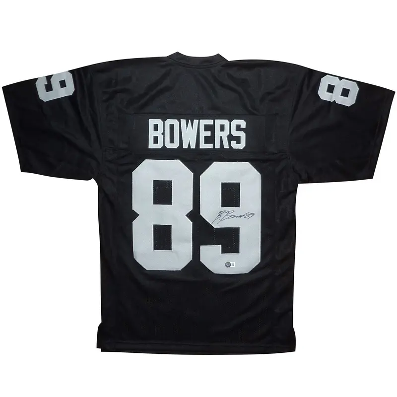 Brock Bowers Autographed Las Vegas (Black #89) Custom Jersey - Beckett