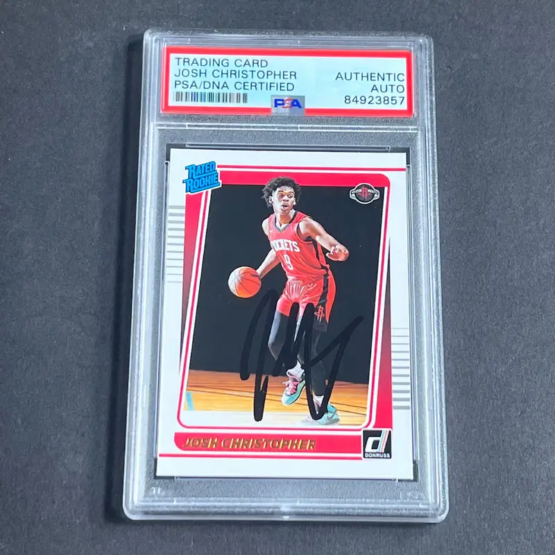 2021-22 Panini Donruss #250 Josh Christopher Signed Card AUTO PSA Slabbed Rockets