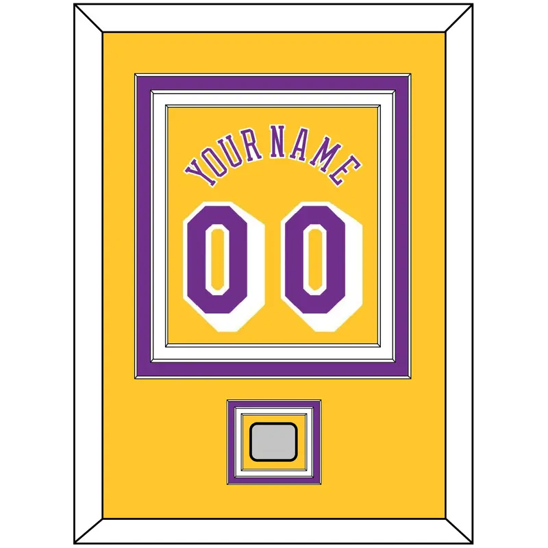 Los Angeles Name & Number With Trophy Patch - Home Yellow (1978-1997) - Triple Mat 2