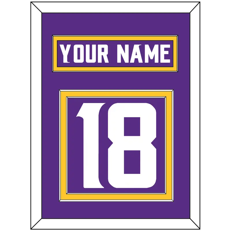 Minnesota Nameplate & Number (Back) - Home Purple - Double Mat 2