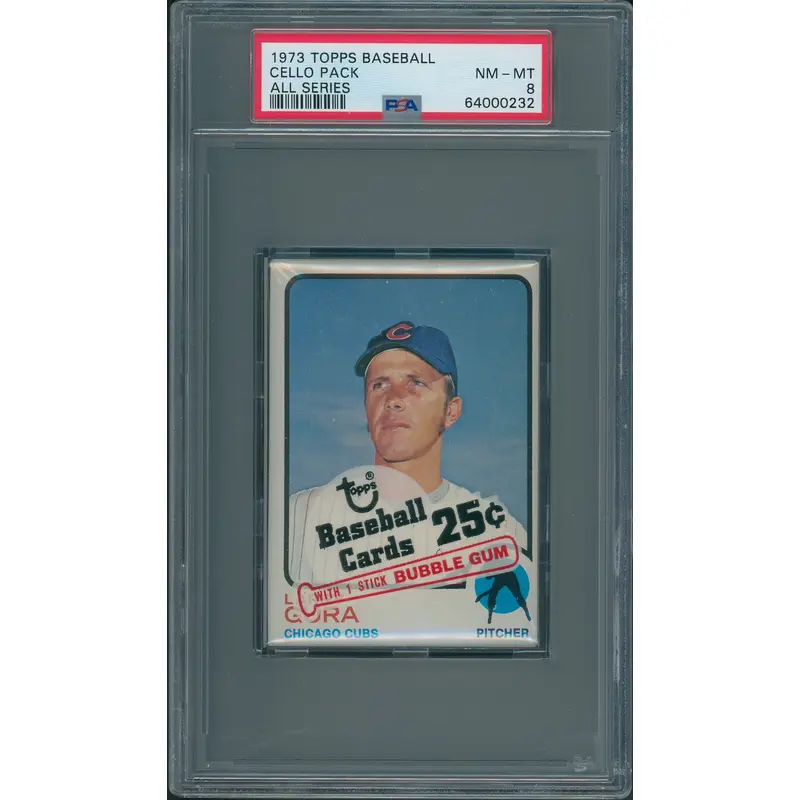 1973 Topps Baseball Unopened All Series Cello Pack PSA 8 *0232