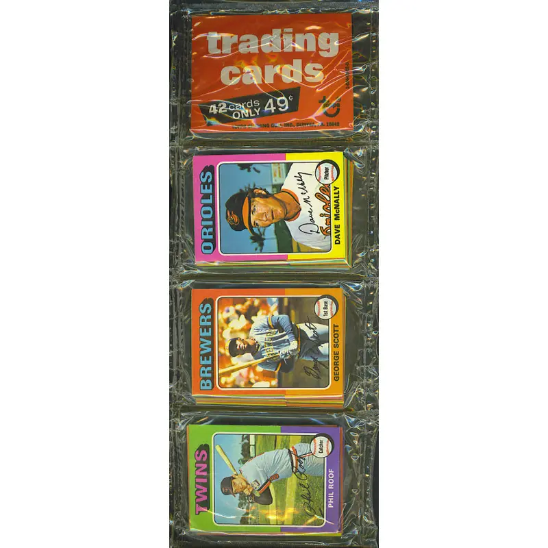 1975 Topps Mini Baseball Unopened Rack Pack (BBCE)