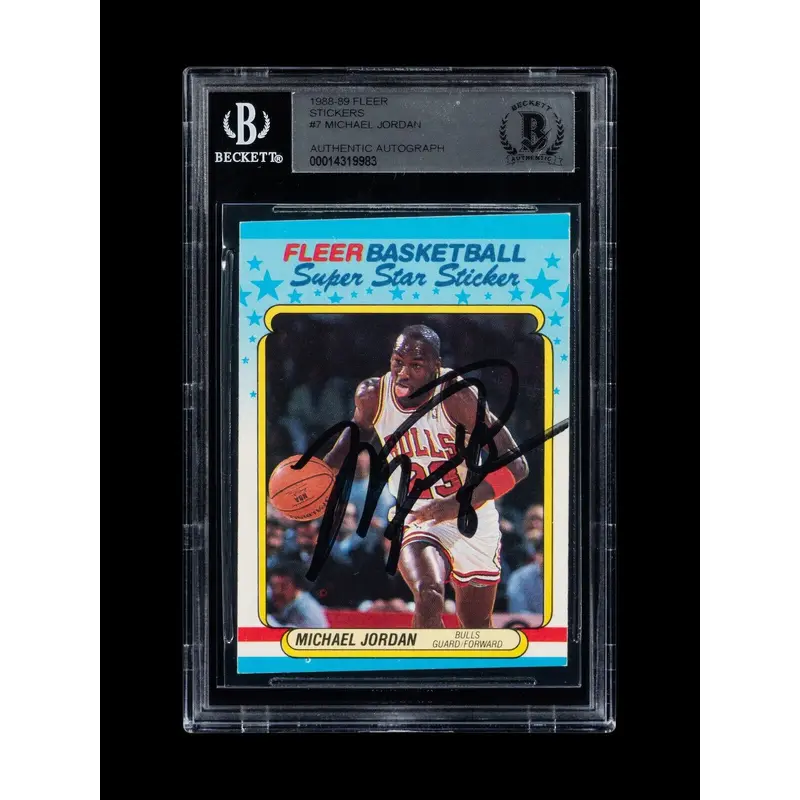 1988-89 Fleer Michael Jordan #7 Early Career Signed Basketball Card Auto BGS