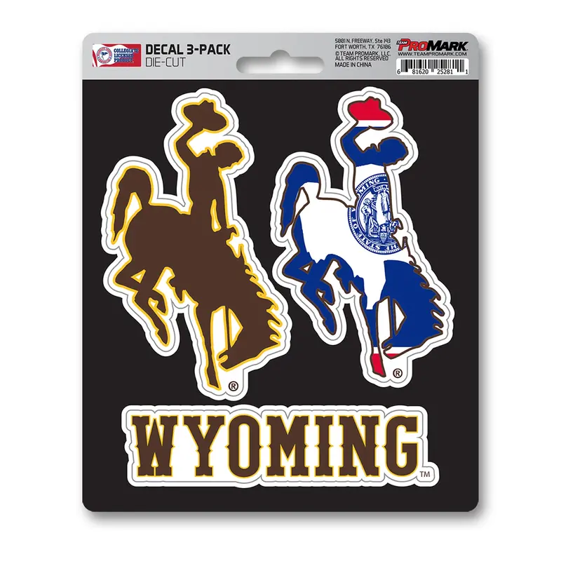 University of Wyoming Decal 3-pk