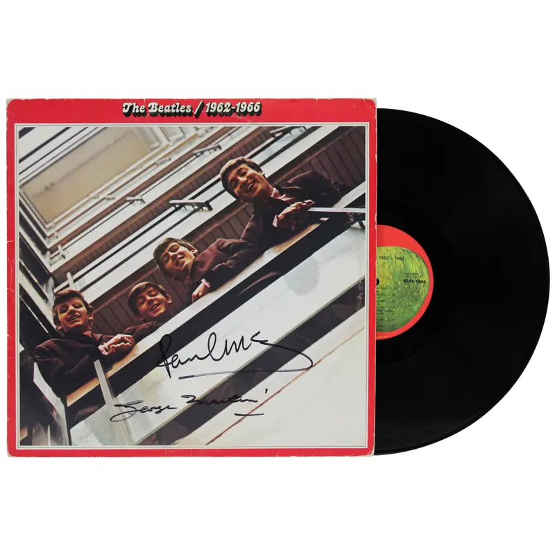 Paul McCartney & George Martin Beatles Signed 1962-1966 Album Cover W/ Vinyl BAS