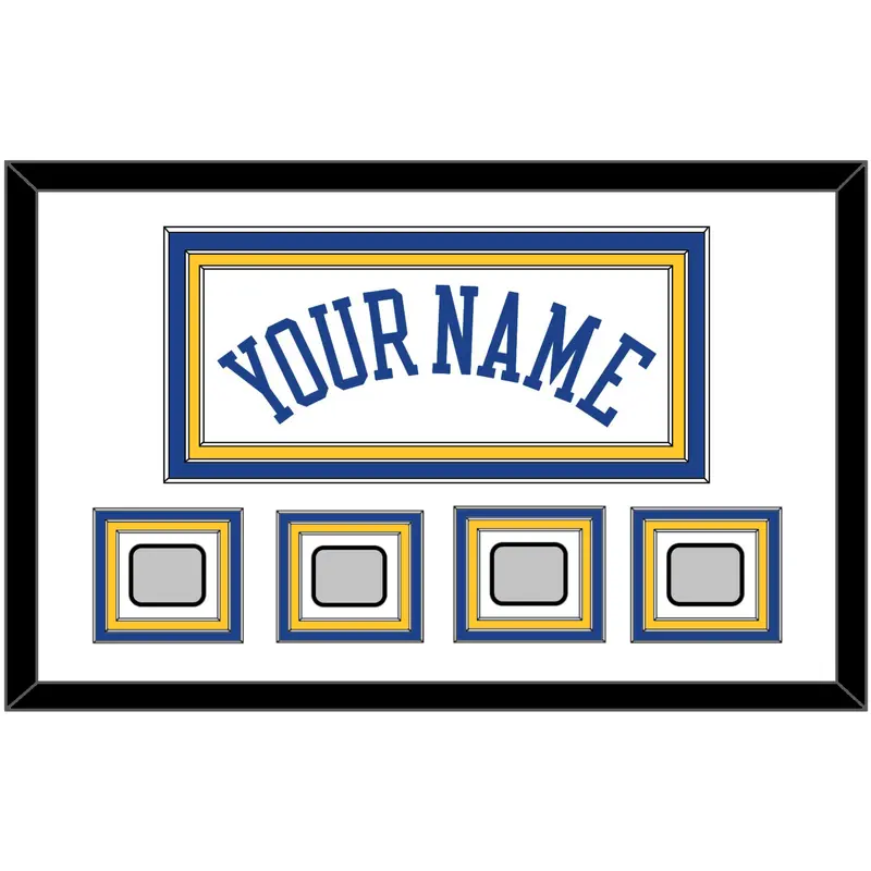 Golden State Name & 4 Finals Patches - Home White (2010-2019) - Triple Mat 1