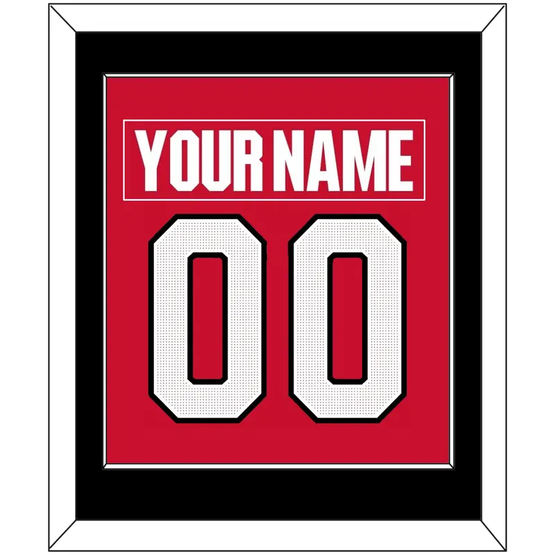 Ottawa Nameplate & Number (Back) Combined - Home Red (2017-2020) - Single Mat 2