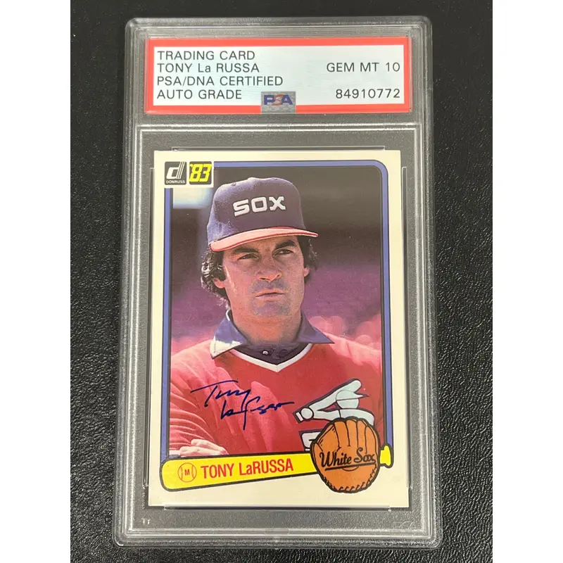 1989 Donruss #571 Tony La Russa Signed Card Auto 10 PSA Slabbed White Sox