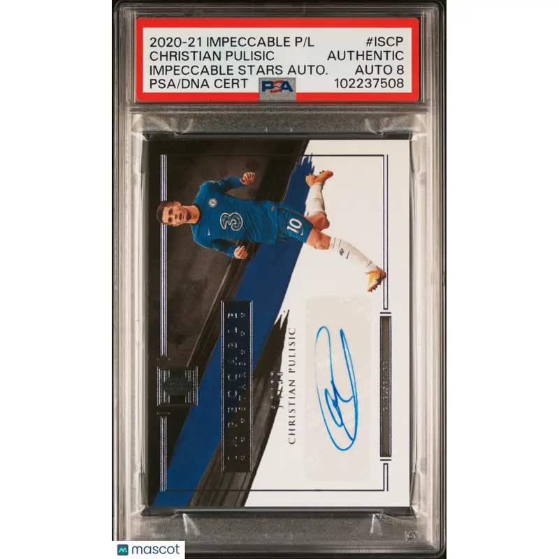 2020 Panini Impeccable Premier League #ISCP 14/99 Christian Pulisic PSA Auto 8