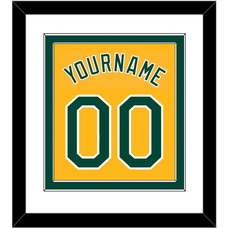 Oakland Name & Number - Alternate Gold (2011-2018) - Double Mat 1