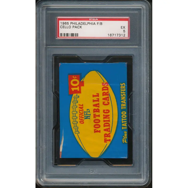 1965 Philadelphia Football Unopened Cello Pack PSA 5