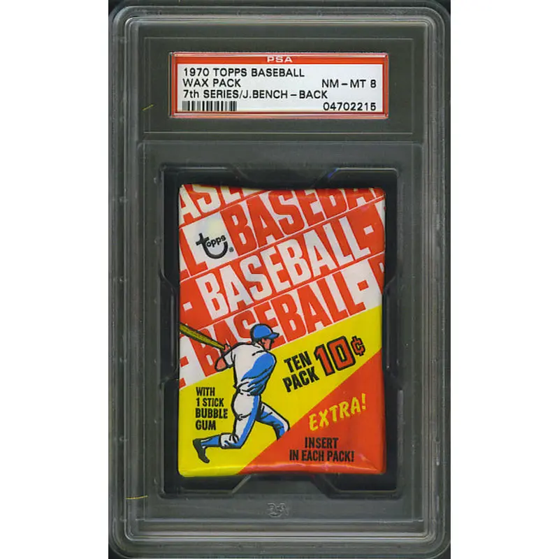 1970 Topps Baseball Unopened Series 7 Wax Pack PSA 8